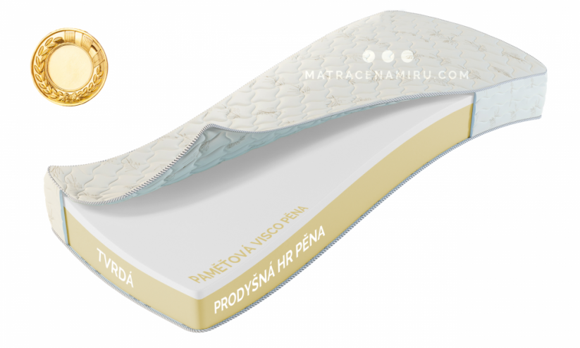 Matrace Gold s potahem Cincinnati - Délka matrace: 195 cm, Šířka matrace: 80 cm, Výška matrace - by měla přesahovat rám postele alespoň o 5 cm.: Vlastní rozměr - napište do Poznámky na konci objednávky