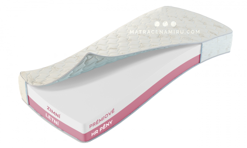 Zdravá matrace Ortodual - dvojitá dávka HR pěn na léto/zimu vč. speciálního potahu (ve výšce 20 cm)
