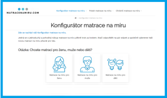Konfigurátor matrace na míru